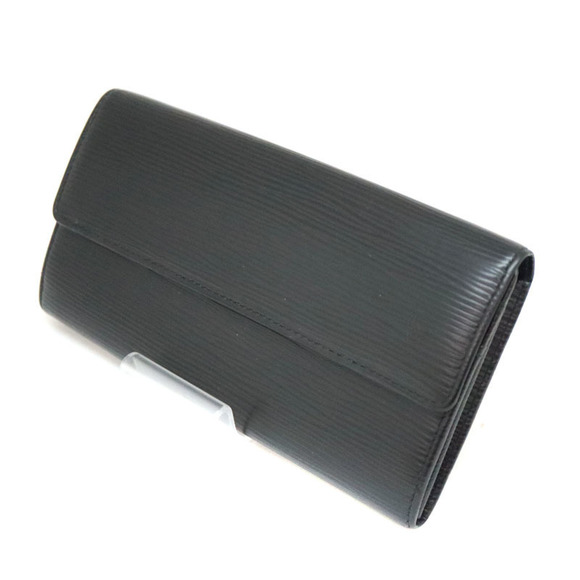 Louis Vuitton Sarah Portefeuille Long Epi Wallet Black Leather LV Noir - Picture 1 of 6